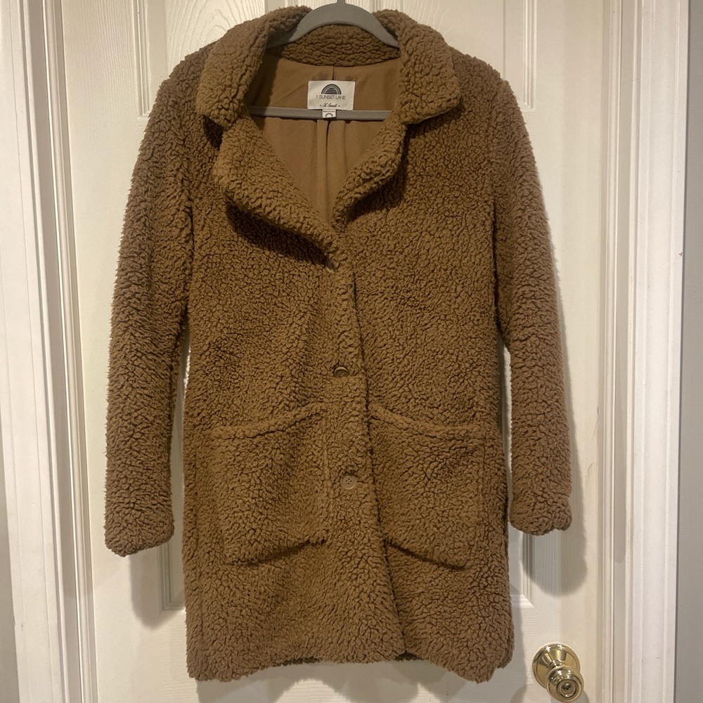 Cozy Brown Teddy Coat - Women's Jacket & Coat